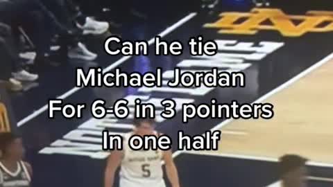 can Cormac Ryan tie Michael Jordan 6-6 3 pointers on the first half for Notre dame vs Michigan state