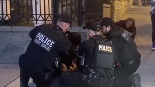 Pro-russian supporter is arrested in front of the russian embassy in Washington DC