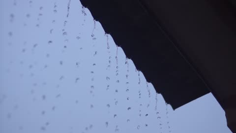 heavy rain from the roof