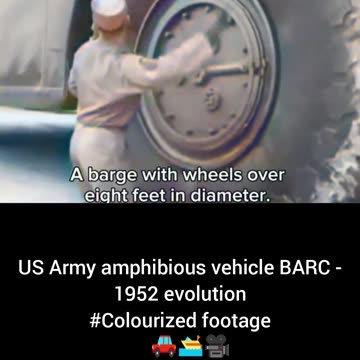 US Army amphibious vehicle BARC 1952 evolution #Colourized footage 🇺🇸 🚗 🚤 🎥