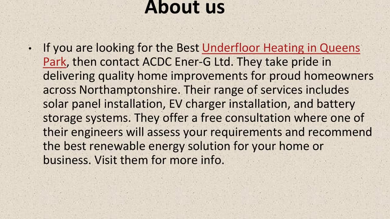 Best Underfloor Heating in Queens Park.