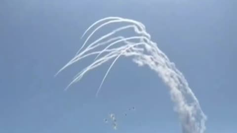 BREAKING: Hezbollah has just fired a massive rocket barrage towards the