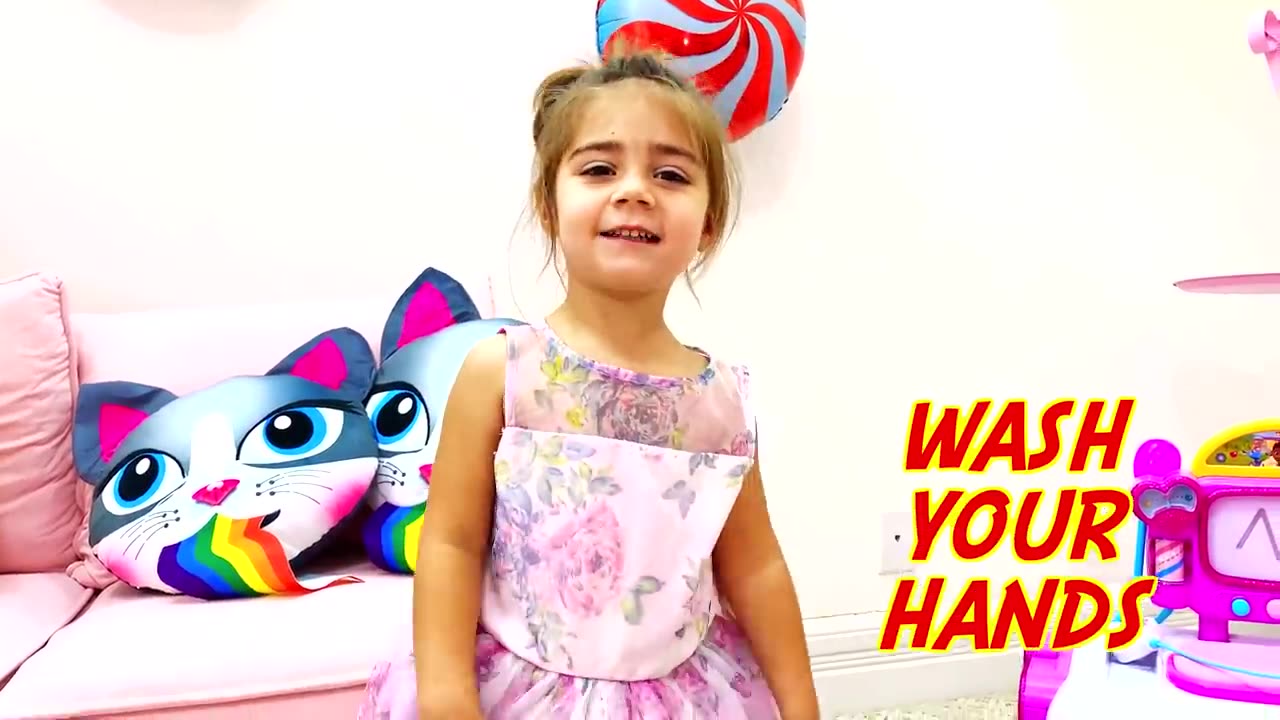 Nastya, Artem and Mia - Wash your Hands Properly to keep your Hands GERMS Free