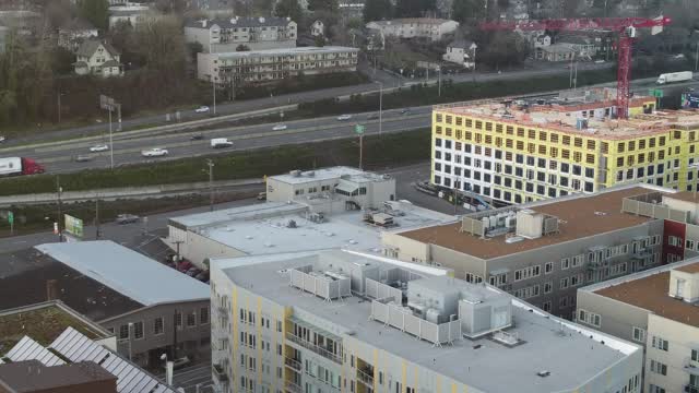 Mt. Hood from the Drone on the willamette River