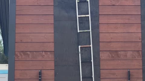 Climbing with a fire ladder