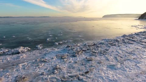 flying over winter beauty