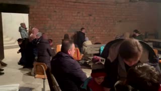 Kyiv residents seek shelter in church