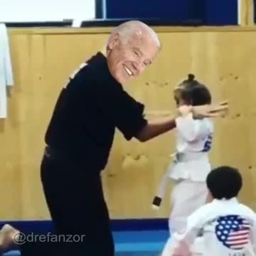 Child Martial Arts students being prepared for Joe Biden's unwanted grabbing.