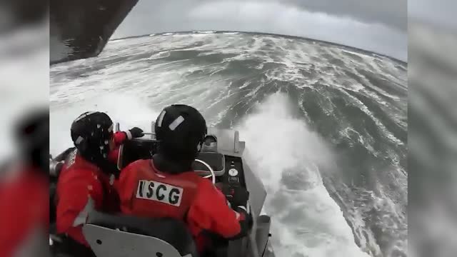 SHORE WIN: US Coast Guard Surf Crew Tackles Waves During Training Operation