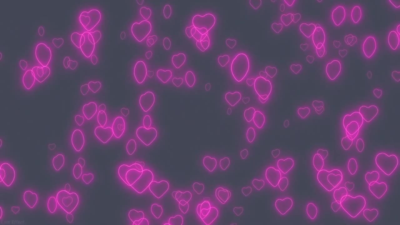 622. Flying Pink Little Hearts đŸ’•Romantic Cute Night Effect