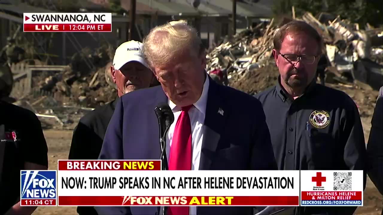 Trump praised for having 'dust' on his shoes at NC hurricane stunt