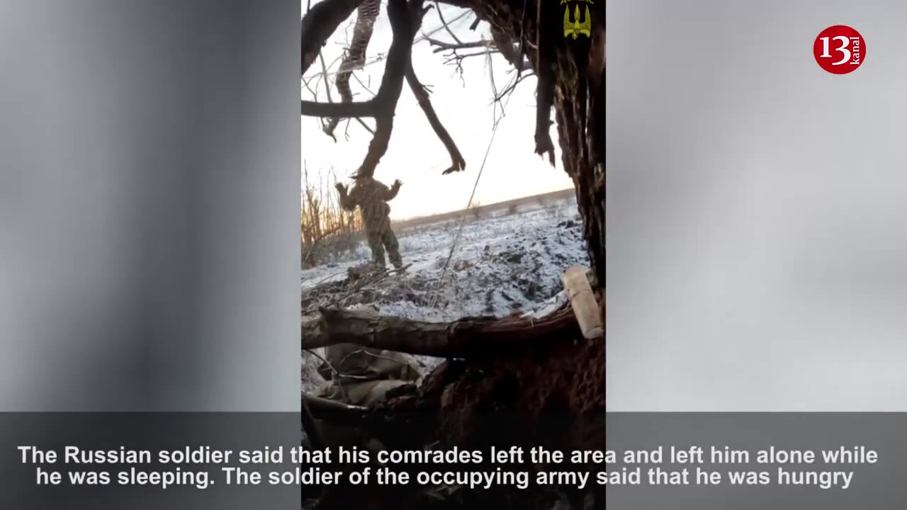 Russian soldier, abandoned by his comrades, came to position of Ukrainian fighters and surrendered