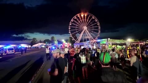 Ferris wheel catches fire at German music festival