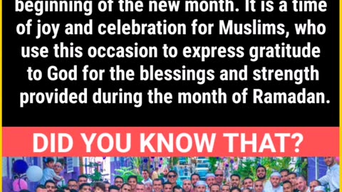 WHY MUSLIM CELEBRATE EID