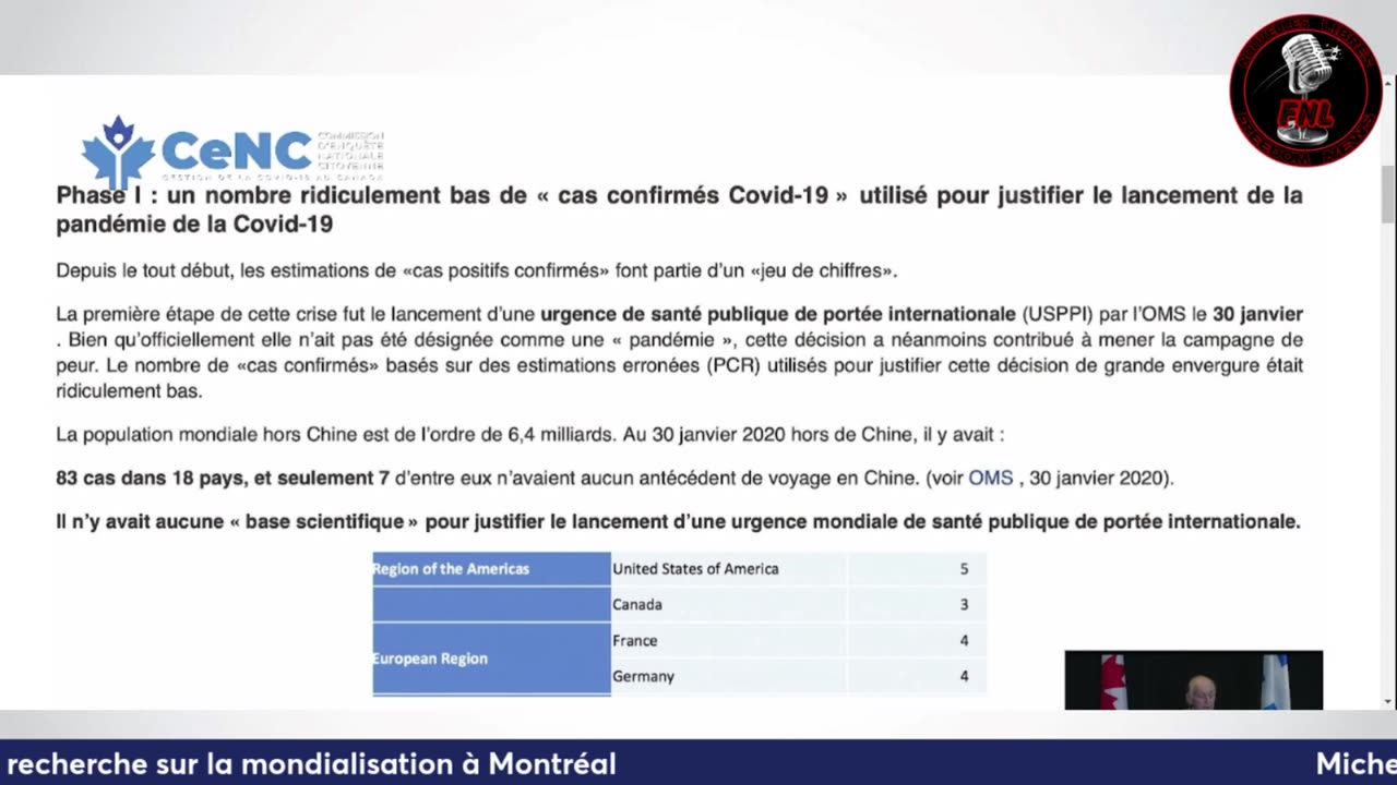 COMMISSION D’ENQUÊTE NATIONALE CITOYENNE Audiences de la CeNC à QUÉBEC du 13 mai - partie 1