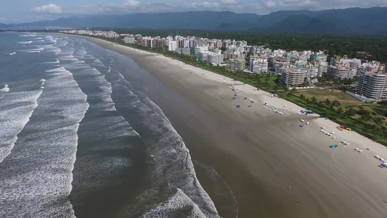 Aerial view of City by the beach ⛱️