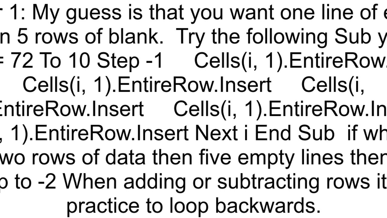 Macro to add rows every other row