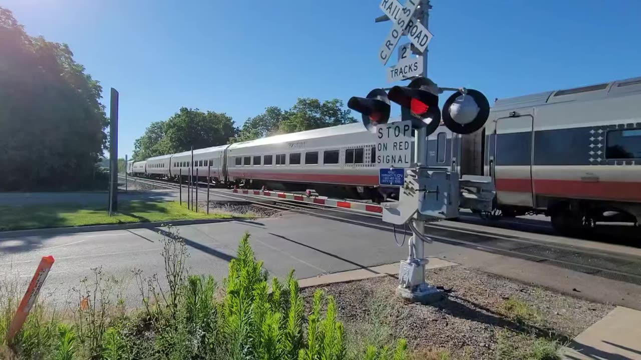 Amtrak's Blue Water, arriving East Lansing, Michigan, July 4, 2024