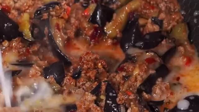 "Minced Meat and Eggplant" instructional video, you will watch it after watching it