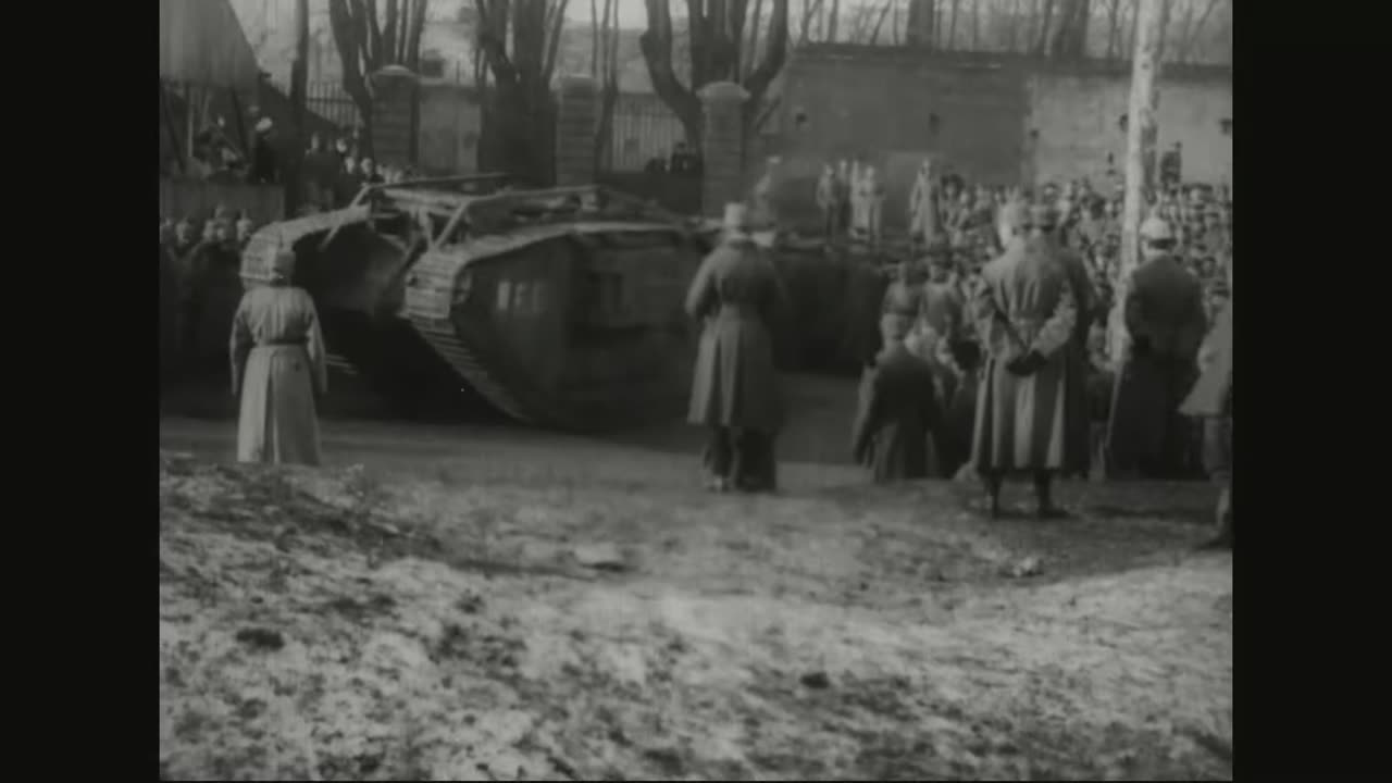 German personnel put captured British Mk IV female tank F13 Falcon II through its paces