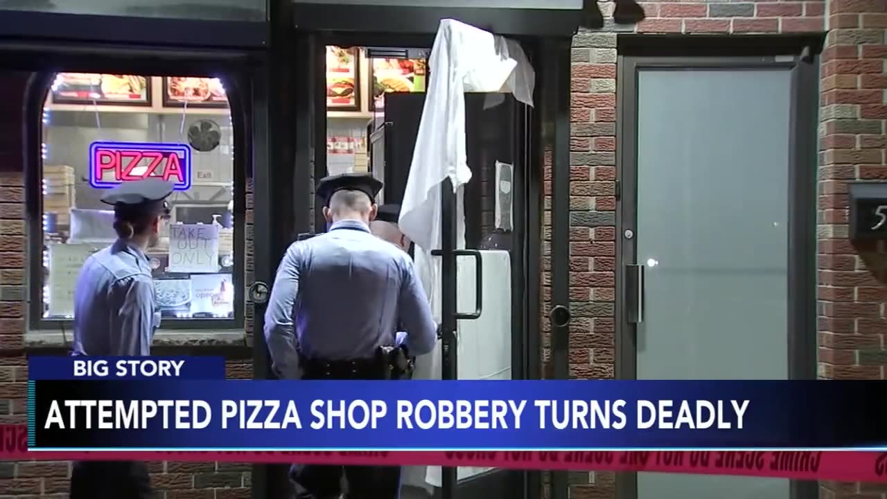 A Philly pizza place employee shot and killed an armed robber tonight.