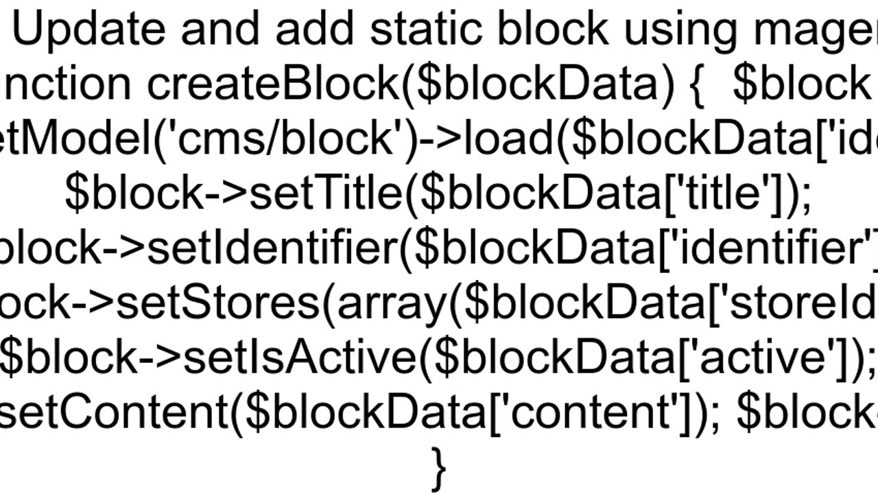 Magento programmatically save static block content