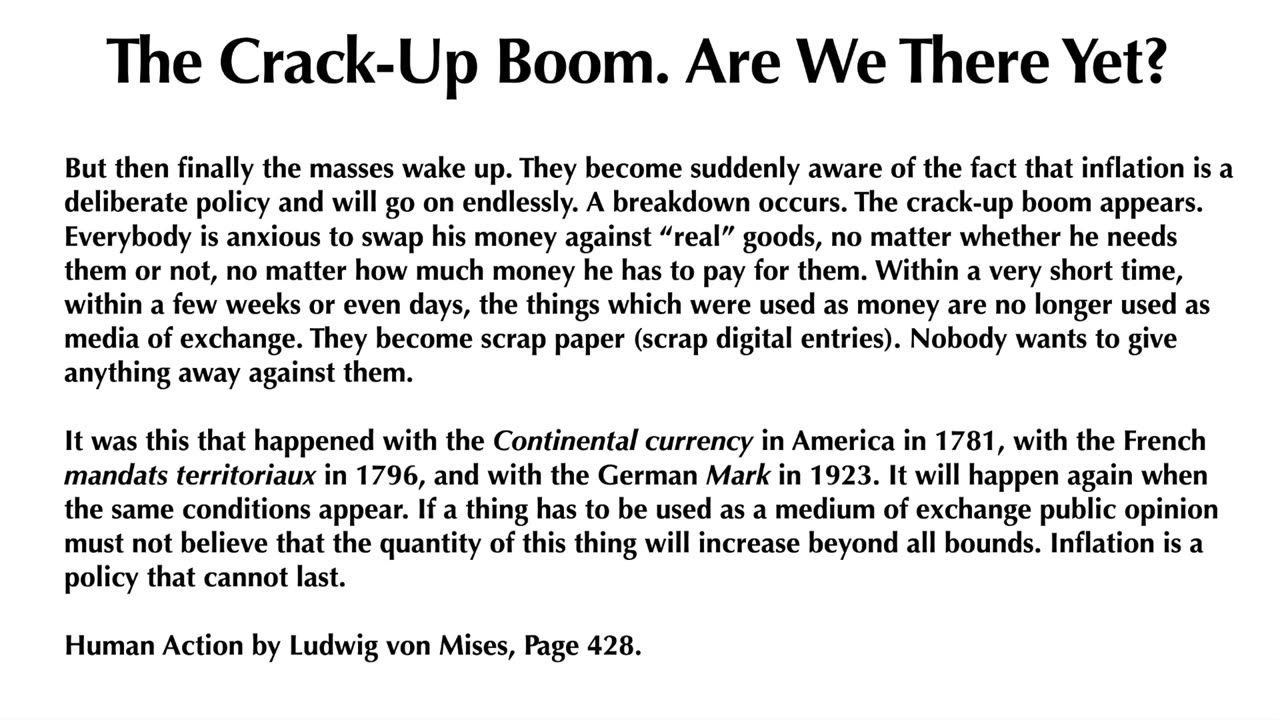 Crack-Up Boom on the Horizon As Lies Start to Catch Up with Policy Makers.