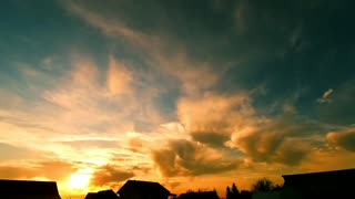 Beautiful Sunset Clouds Moving Timelapse Best Sky Video Background Footage