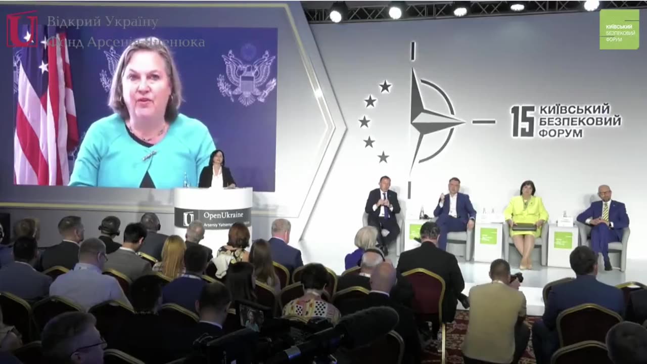 Victoria Nuland telling Kyiv Security Forum that the US has been "working on"