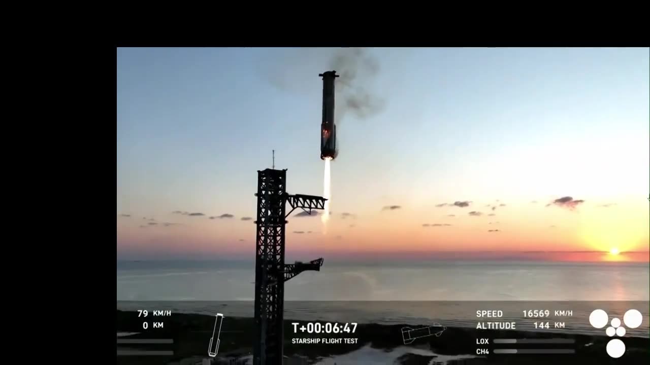 Mechanical SpaceX arms catch Starship rocket booster back at the launch pad