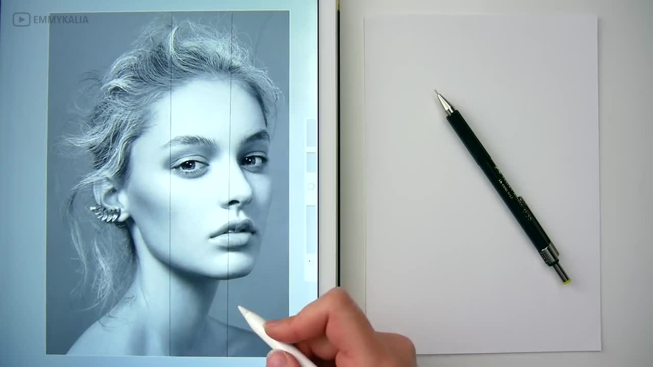 How to draw a face for beginners from sketch to finish | Emmy Kalia