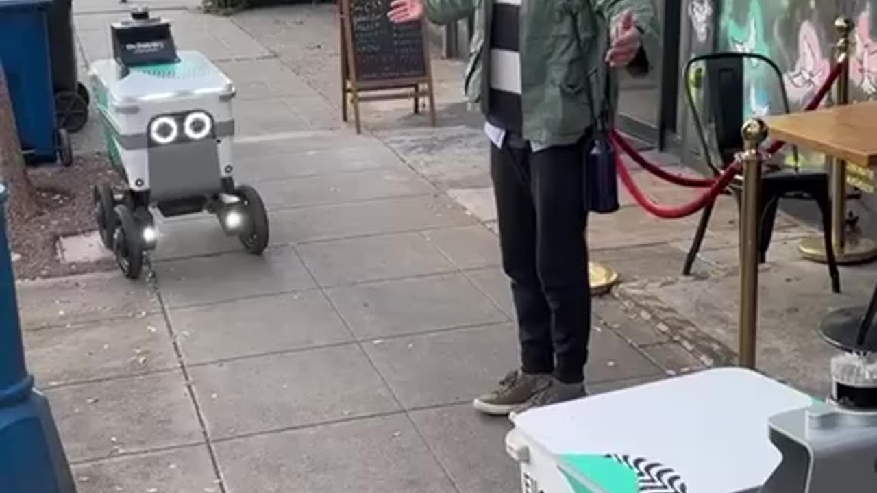 Uber eats robot standoff