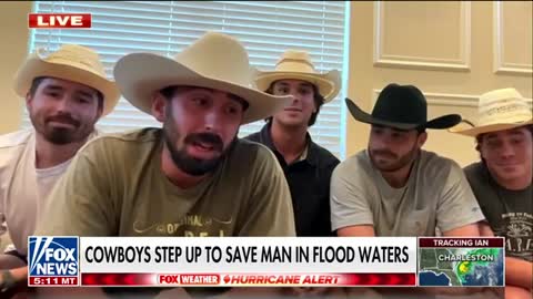 Group of cowboys rescue stranded driver in Hurricane Ian_Cut