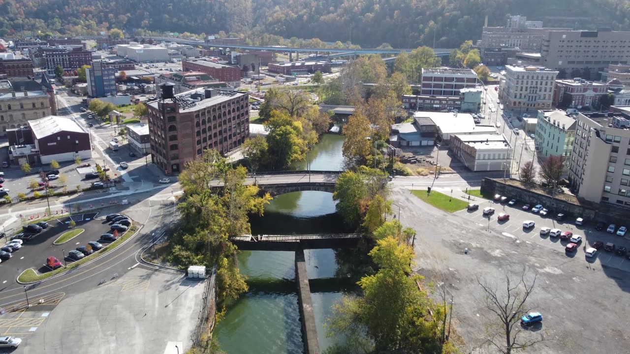 Wheeling, WV. Big Wheeling Creek at the Ohio River