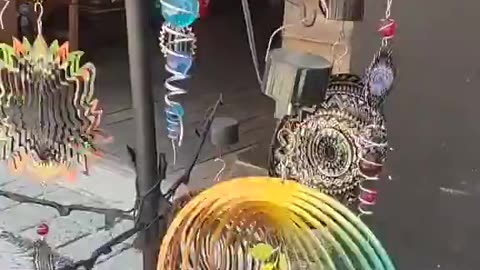 The mesmerizing effect of this wind spinner kinetic sculptures' optical Illusion