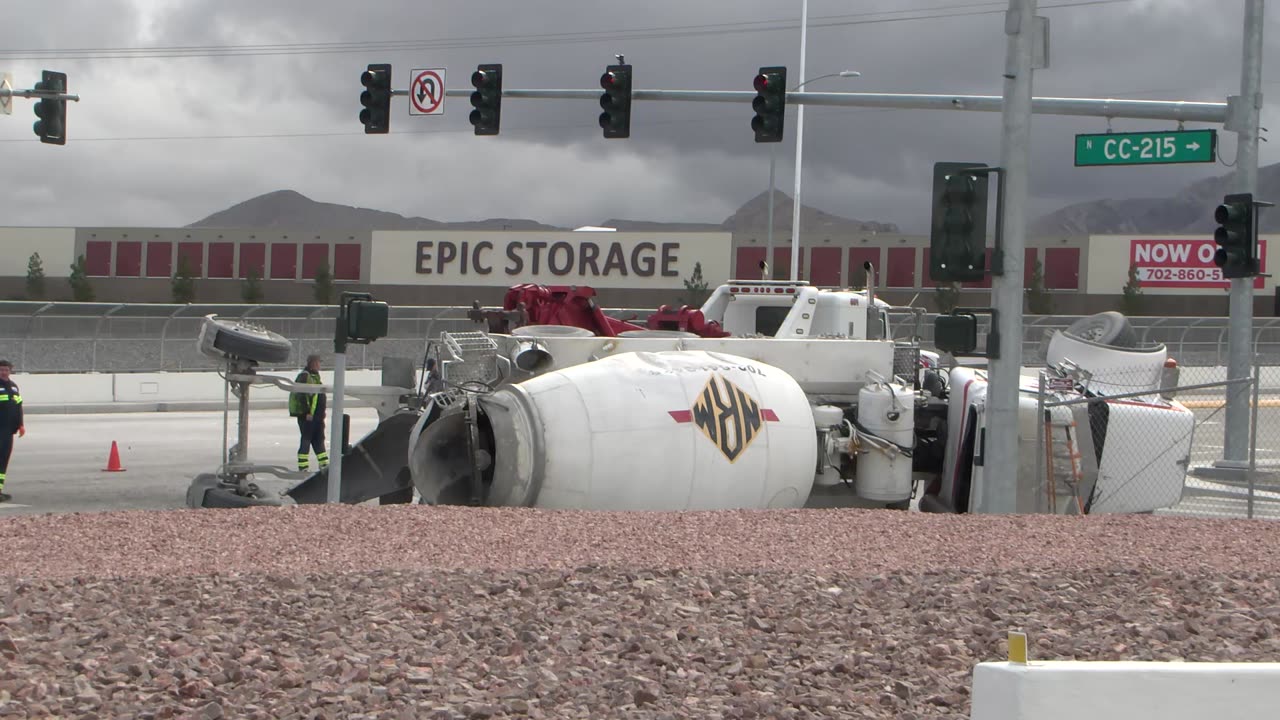 Overturned Concrete Truck at 215 and Ann Rd