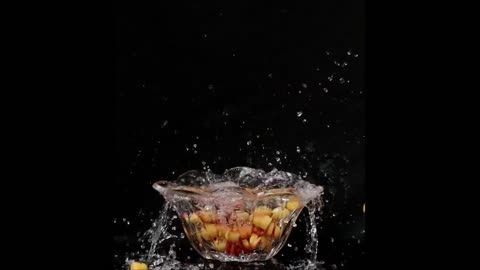 Cherries falling in slow motion