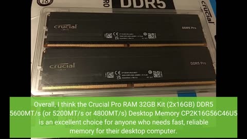 Crucial Pro RAM 32GB Kit (2x16GB) #DDR5 5600MT/s-Overview