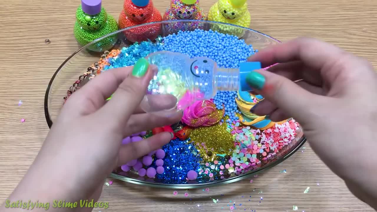 Adding too Much Ingredients into Clear Slime _ Slime Smoothie _ Satisfying Slime