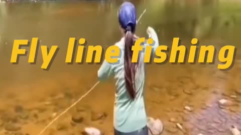 Fly line fishing