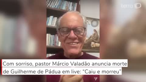 Com sorriso, pastor anuncia morte de Guilherme de Pádua em live: “Caiu e morreu”