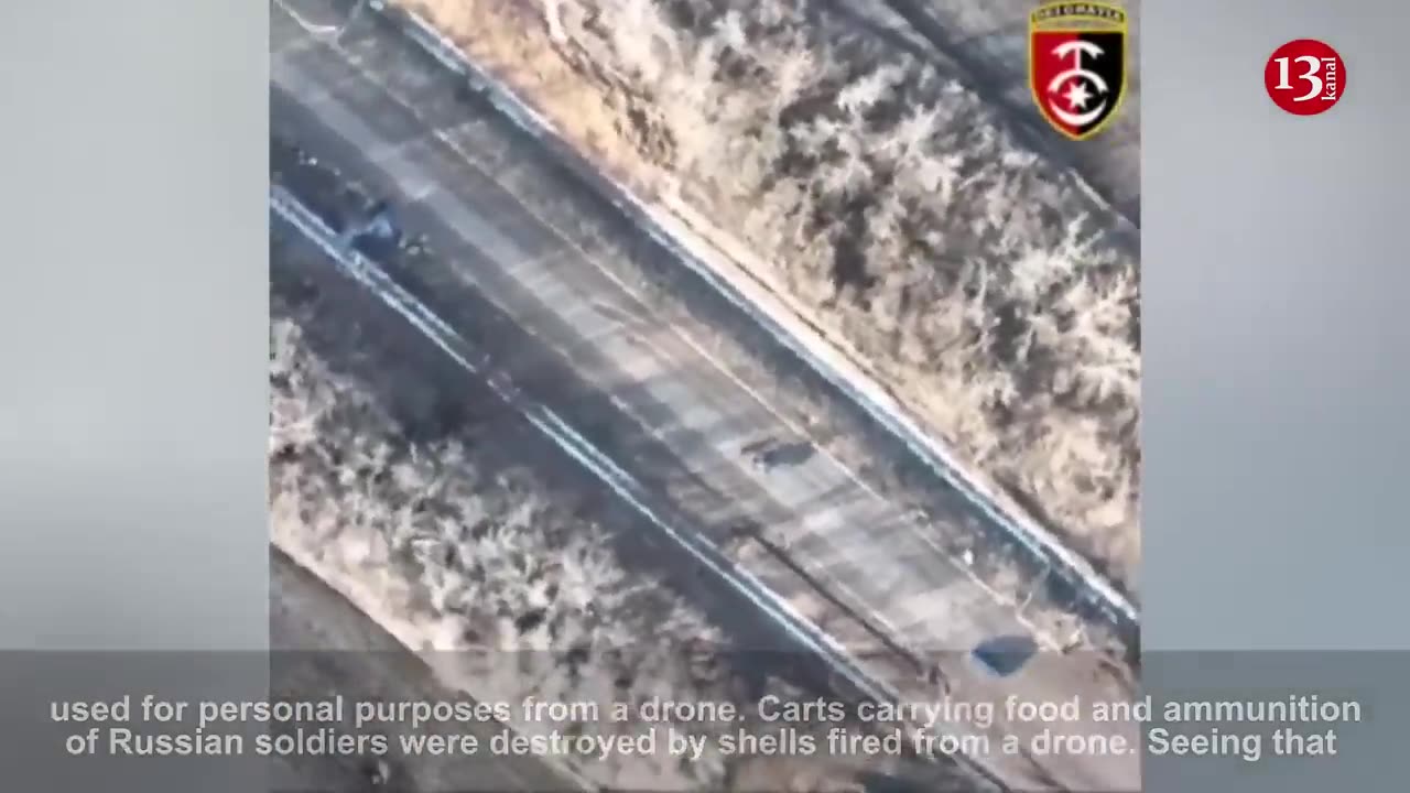 Drone made such situation for Russians carrying food and ammunition in cart stolen from population