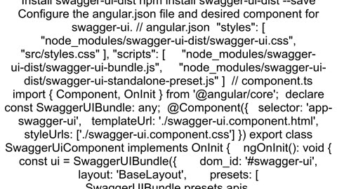 Adding Swagger UI to Angular App