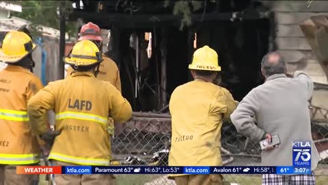 Man dies rushing back into burning home in L.A.