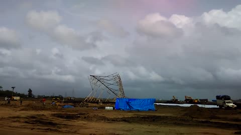 Tower Falling by wind