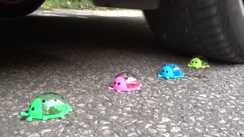 Experiment Car vs Water Balloons _ Crushing crunchy & soft things by car