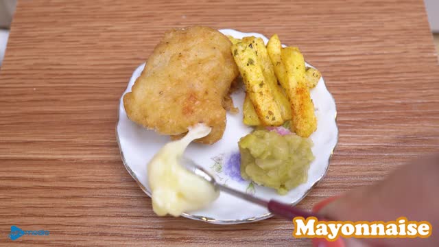 SATISFYING MINIATURE Fish And Chips Recipe Best Fast Food Recipe by Mini Cooking ASMR