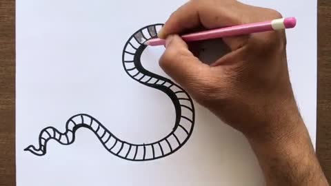 😛How to Draw a Snake Picture from letter😛😛