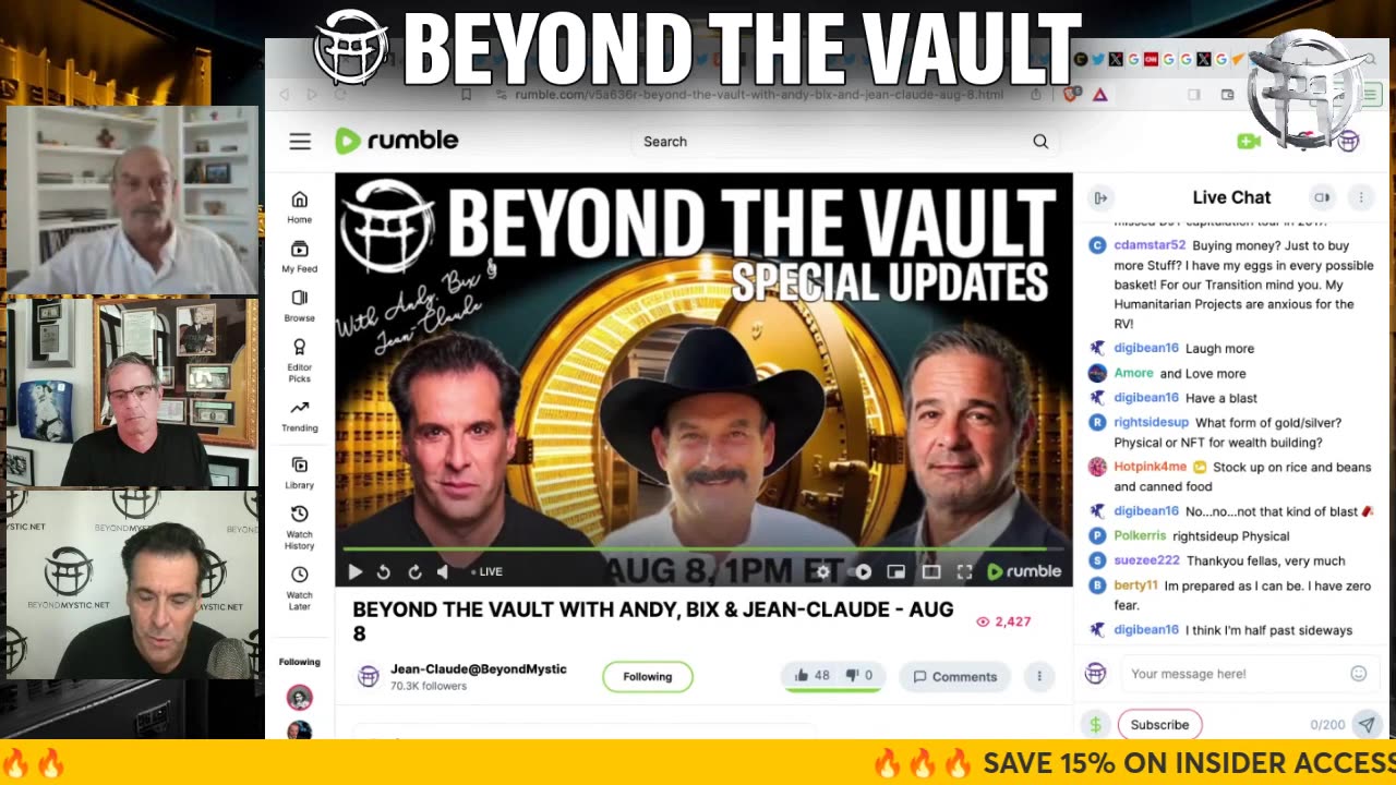 BEYOND THE VAULT WITH ANDY, BIX & JEAN-CLAUDE - AUG 8