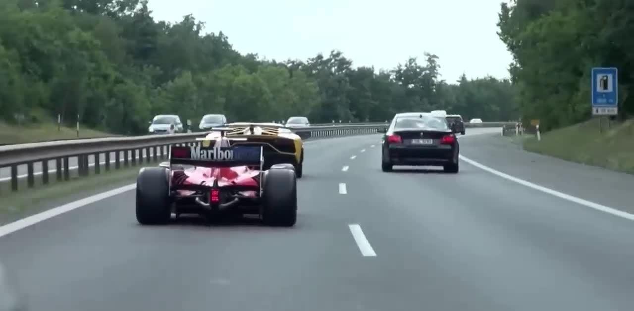 Formula Car on a Public Highway in the Czech Republic